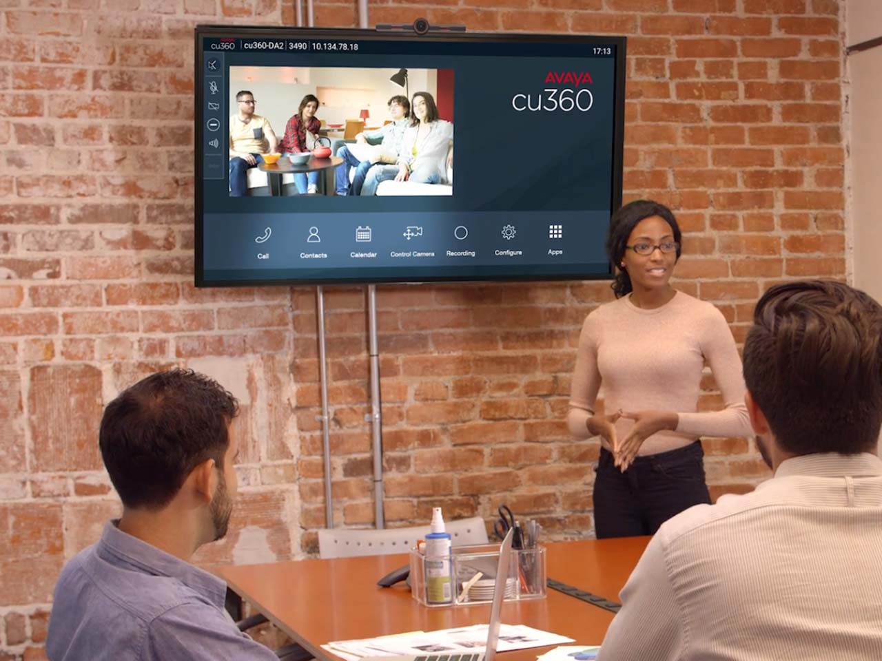 video meeting plus conference room, using Avaya CU360 